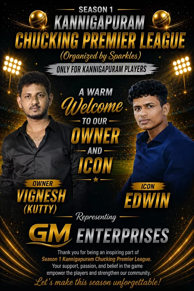 Owner Vignesh (Kutty) and Icon Edwin — GM Enterprises