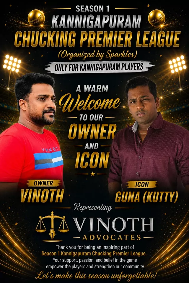 Owner Vinoth and Icon Guna (Kutty) — Vinoth Advocates